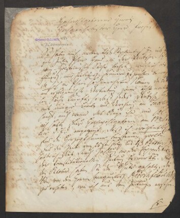 Brief an Jacob Grimm