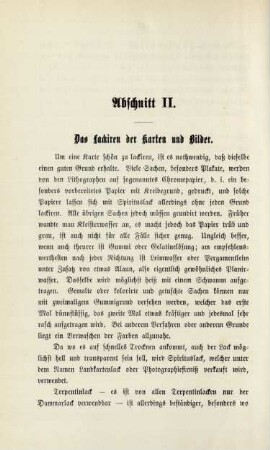 Abschnitt II. Das Lackiren der Karten und Bilder