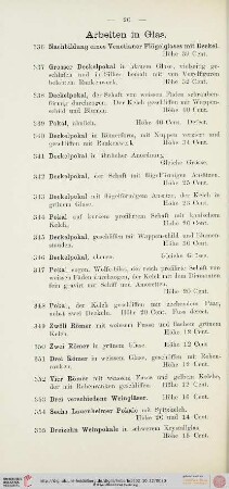 Arbeiten in Glas (Nr. 336-393)