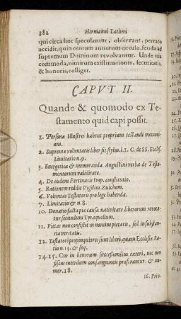 Caput II. Quando & quomodo ex Testamento quid capi possit.