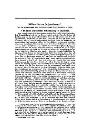 William Sterns Personalismus : I.