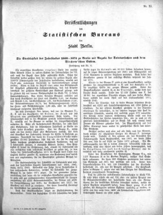 1875,11: Veröffentlichungen des Statistischen Bureaus der Stadt Berlin