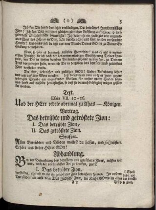 Vortrag. Das betrübte und getröstete Zion.