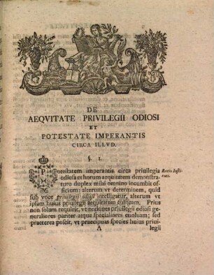 Diss. de aequitate privilegii odiosi et potestate imperantis circa illud