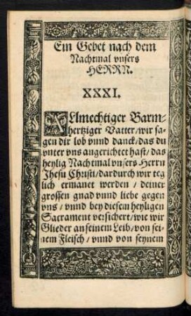 Ein Gebet nach dem Nachtmal unsers Herrn. XXXI.