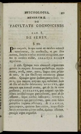 Cap. I. De Sensu