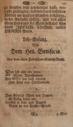 Lob-Gesang von dem heil. Bonifacio.