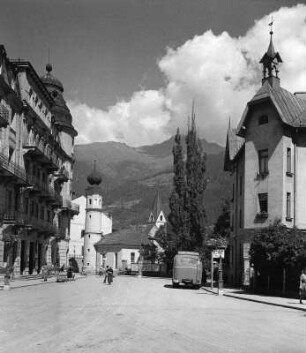 Lienz. Hauptplatz. Blick zur Kapelle Heiliger Antonius von Padua