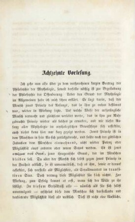 Achtzehnte Vorlesung