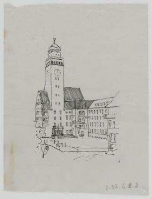 Wettbewerb Rathaus Neukölln (nicht realisiert), 2. Preis – Perspektivansicht. Berlin-Neukölln, Karl-Marx-Straße 83