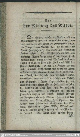 Von der Rüstung der Ritter