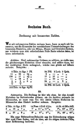 Sechstes Buch. Rechnung mit benannten Zahlen.