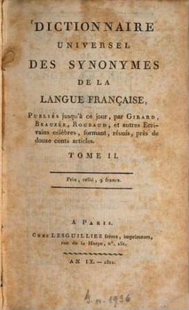 Dictionnaire universel des synonymes de la langue française, 2. E - N