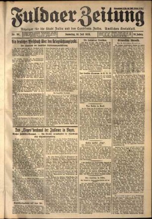 Erste Ausgabe vom Samstag, den 14. Juli 1928.