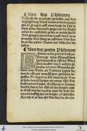 Von dem poeten Philemon
