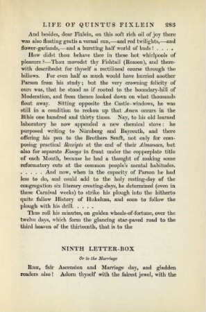 Ninth letter-box: Or to the marriage