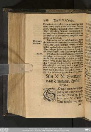 Am XX. Sontage nach Trinitatis/ Epistel Ephes. 5.