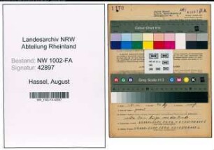 Entnazifizierung August Hassel, geb. 11.04.1876 (Kaufmann)