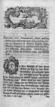 I. Nosocomii civici Pazmanniani annus medicus tertius. P.I.
