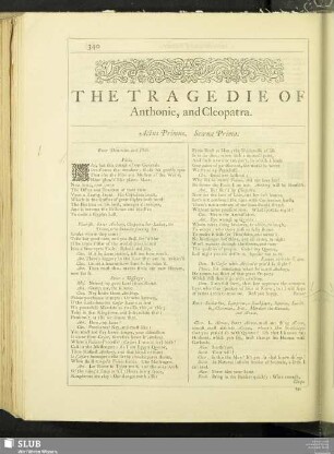 The Tragedie Of Anthonie, and Cleopatra