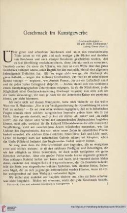 Geschmack im Kunstgewerbe