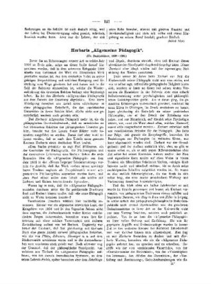 Herbarts "Allgemeine Pädagogik"