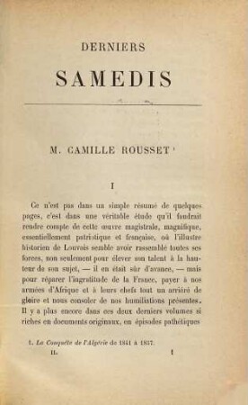 Derniers samedis, II