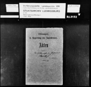 Schuldenwesen der Gesamt- und der Teilgemeinde Eckartsweiler sowie der Teilgemeinden Untersöllbach und Weinsbach