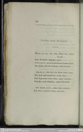 Geben und Nehmen
