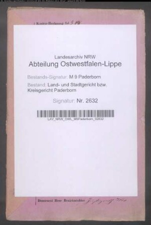 Erblasser: Meyer, Ferdinandine, geb. Finger: