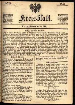Ausgabe vom Mittwoch, den 27. März 1872.