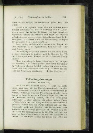 Kohle-Vergrösserungen