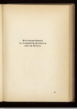 Stellungskämpfe in französisch Flandern und im Artois