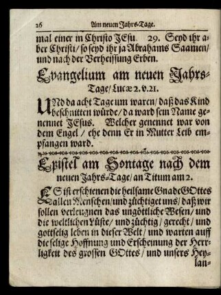 Evangelium am neuen Jahrs-Tage/ ...