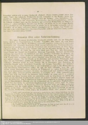 Rousseau über seine Naturanschauung