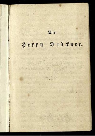 An Herrn Brückner.