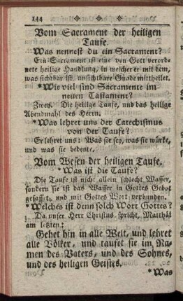 Vom Sacrament der heiligen Taufe.