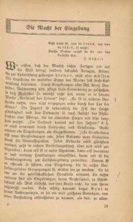 Die Macht der Eingebung