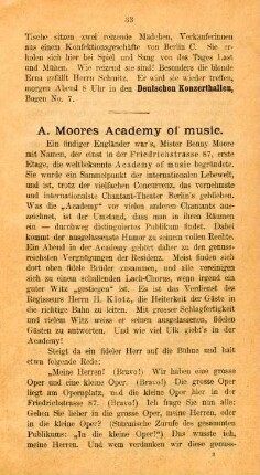 A. Moores Academy of music.