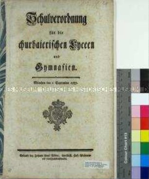 Schulverordnung für die kurbayrischen Lyceen und Gymnasien