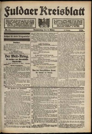 Ausgabe vom Donnerstag, den 09. März 1916.