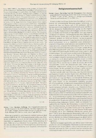720-721 [Rezension] Strobel, August, Das heilige Land der Montanisten