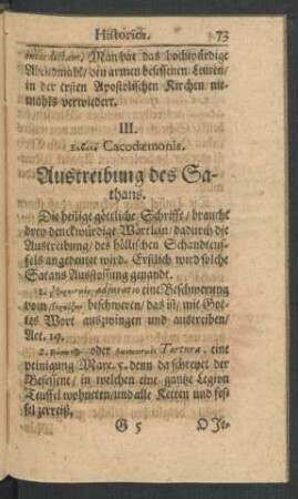 III. Austreibung des Sathans.