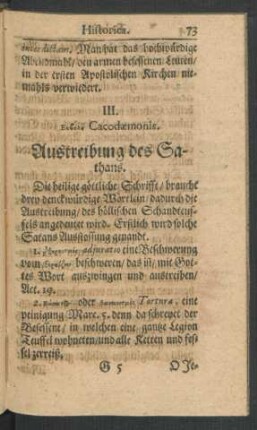 III. Austreibung des Sathans.