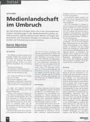 Lettland: Medienlandschaft im Umbruch