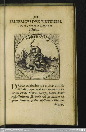 Fridericus Dux Virtenbergius, Comes Montispelgrad