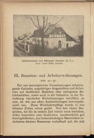 III. Beamten- und Arbeiterwohnungen.