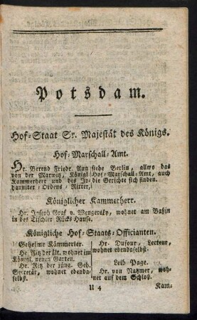Hof-Staat Sr. Majestät des Königs