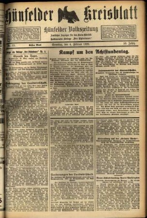Erste Ausgabe vom Samstag, den 04. Februar 1928.