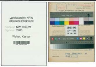 Entnazifizierung Kaspar Weber , geb. 25.09.1902 (Lohndrescher)